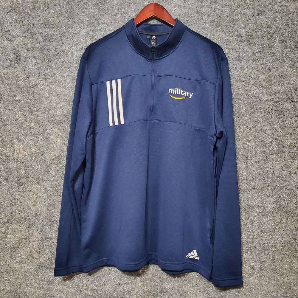 NEW Adidas 3-Stripes Double Knit Quarter-Zip Pullover Golf Top A482 Mens XL READ